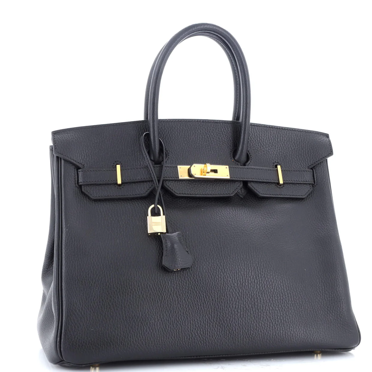 Birkin Handbag Noir Ardennes with Gold Hardware 35 - Deep Luxury