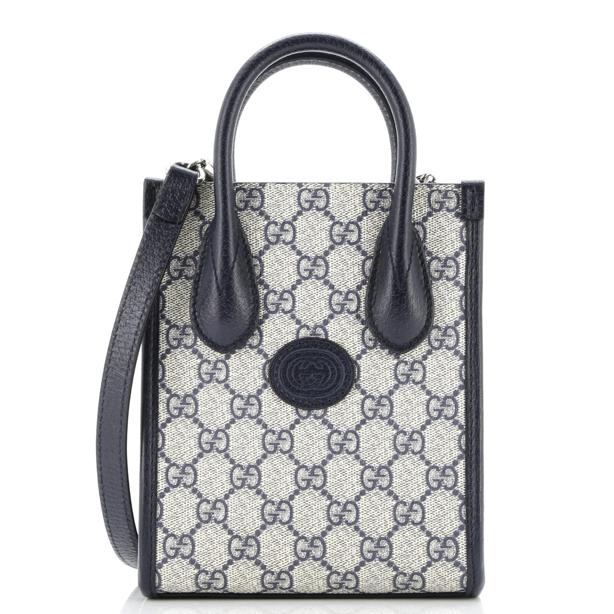 Interlocking G Patch Tote GG Coated Canvas Mini - Deep Luxury