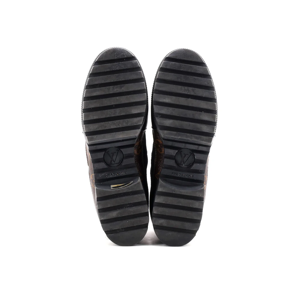 Women's Laureate Platform Desert Boots Suede with Monogram Canvas - Deep Luxury