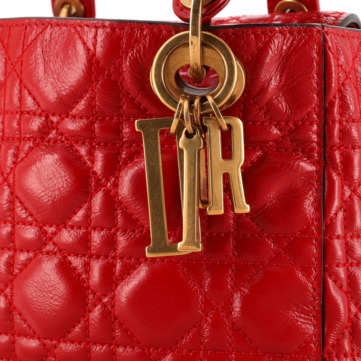 My Lady Dior Bag Cannage Quilted Crinkled Patent - Deep Luxury