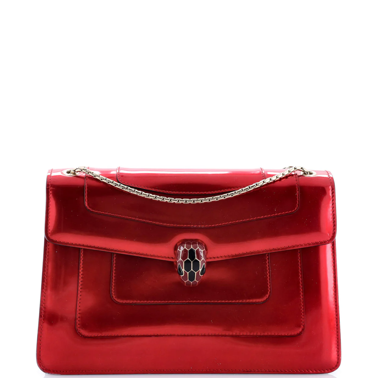 Serpenti Forever Shoulder Bag Metallic Leather Medium - Deep Luxury