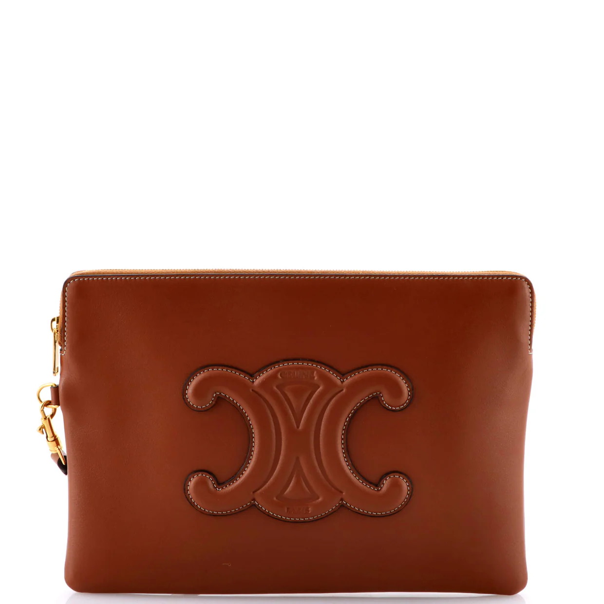 Cuir Triomphe Wristlet Pouch Leather Small - Deep Luxury