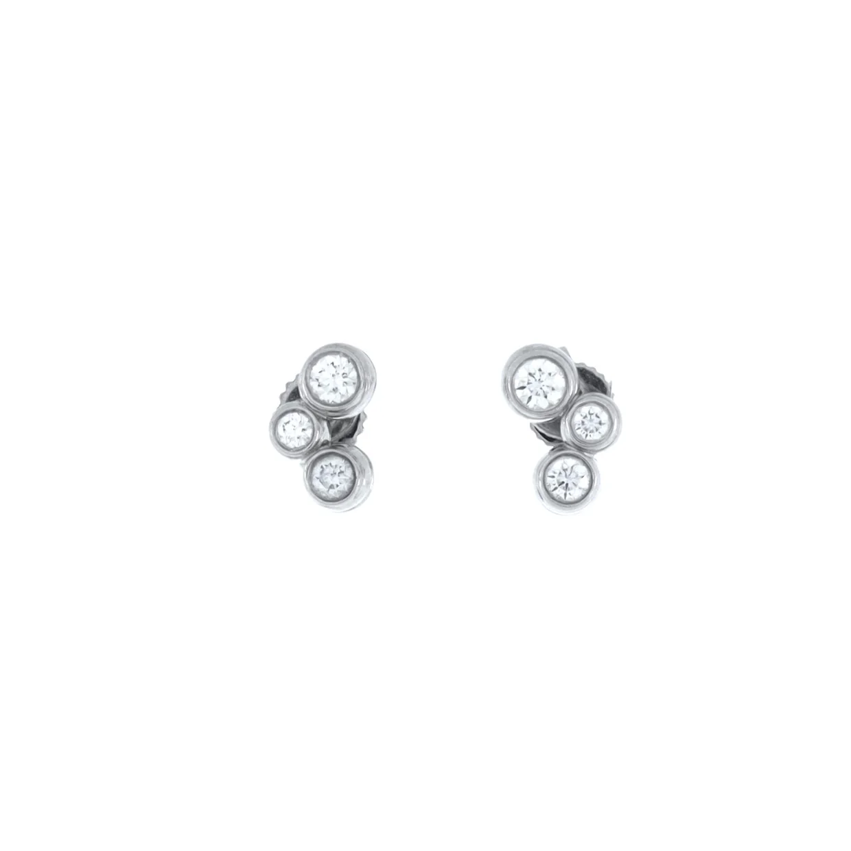 Bubbles Stud Earrings Platinum and Diamonds - Deep Luxury