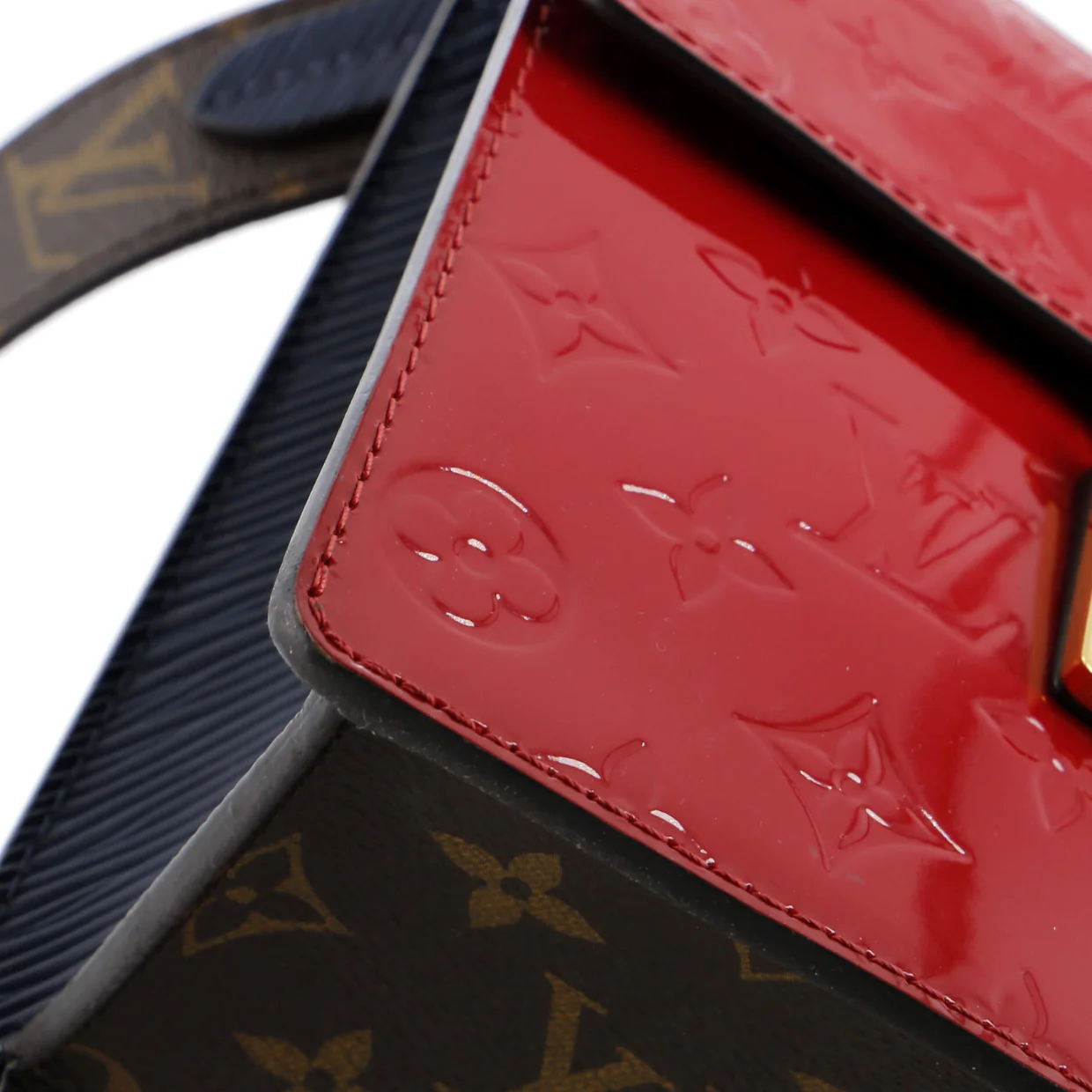 Spring Street NM Handbag Monogram Vernis with Monogram Canvas and Epi Leather - Deep Luxury