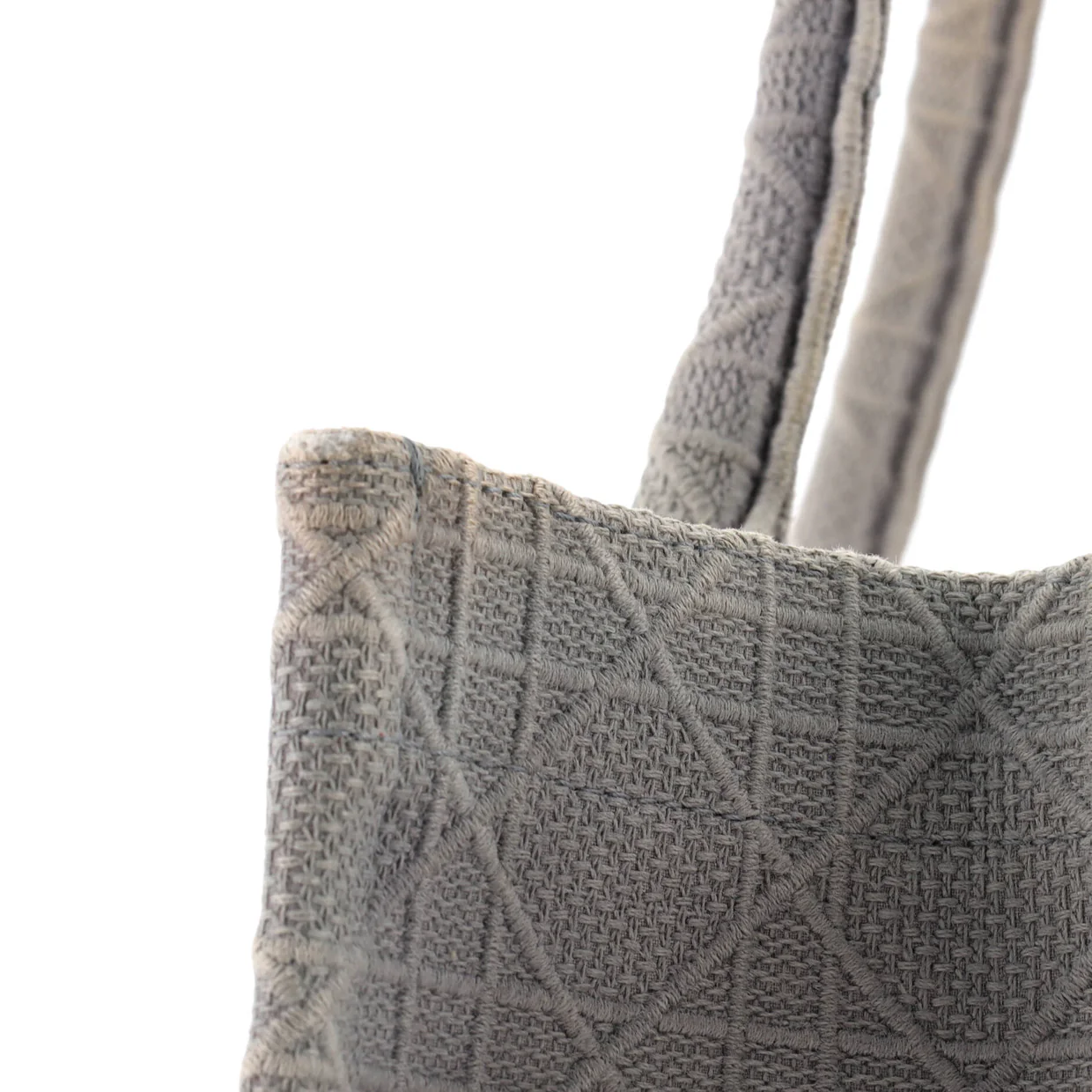 Book Tote Cannage Embroidered Canvas Medium - Deep Luxury