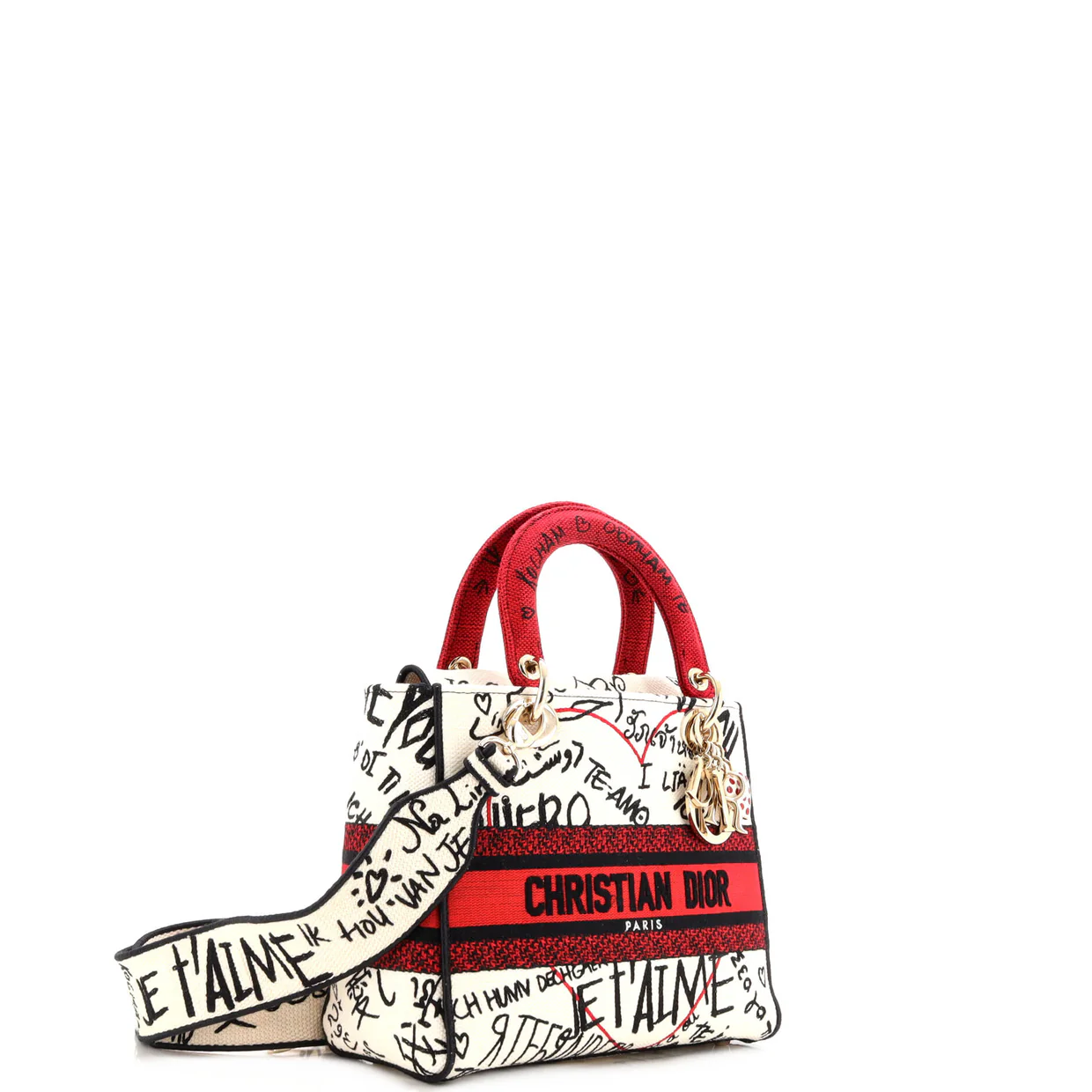 Lady D-Lite Bag Embroidered Canvas Medium - Deep Luxury
