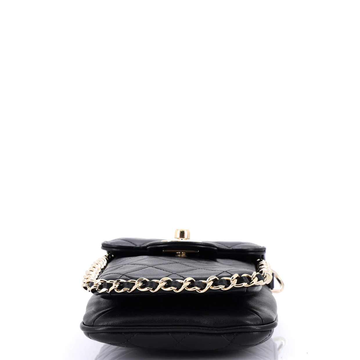 Chain Around Phone Holder Crossbody Bag Quilted Lambskin - Deep Luxury