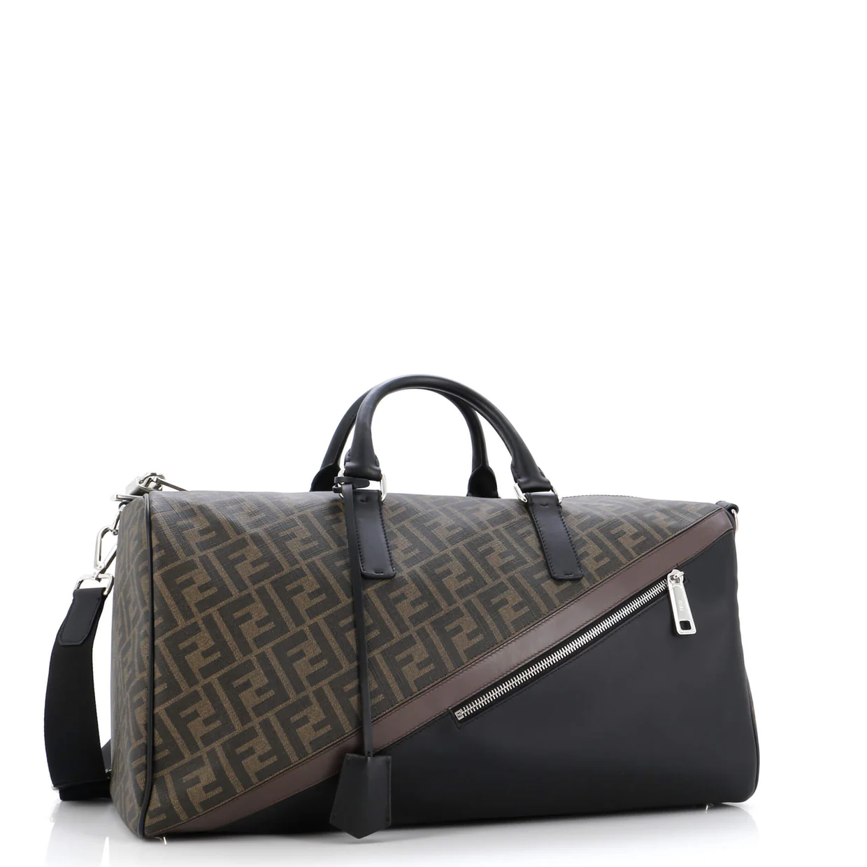 Convertible Duffle Bag Zucca Coated Canvas with Leather - Deep Luxury