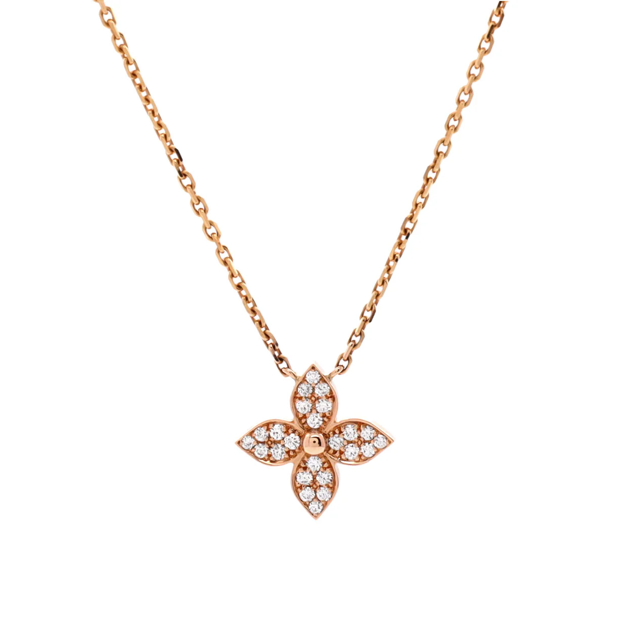 Star Blossom Pendant Necklace 18K Rose Gold and Diamonds - Deep Luxury