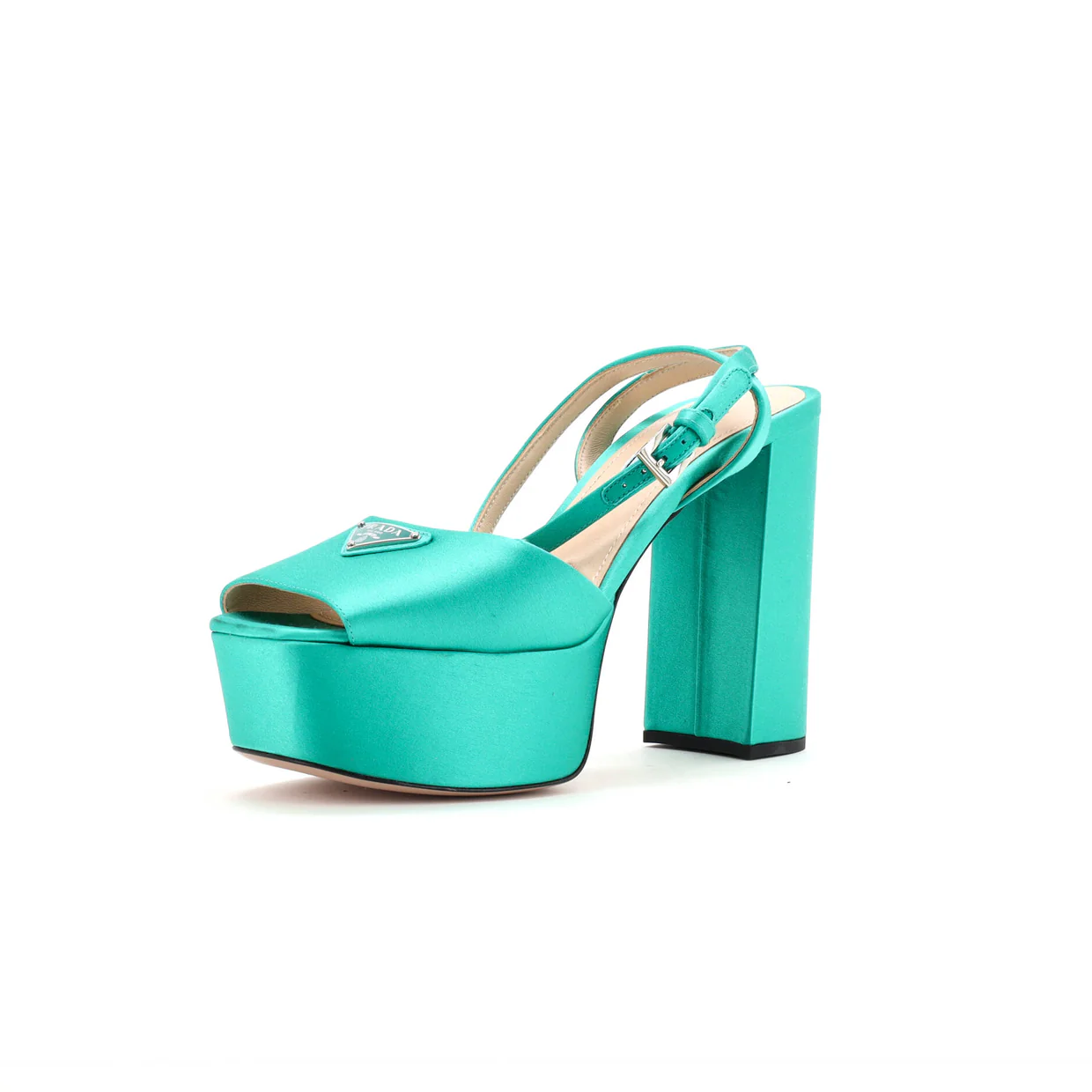 Women's Logo Ankle Strap Platform Sandals Satin - Deep Luxury