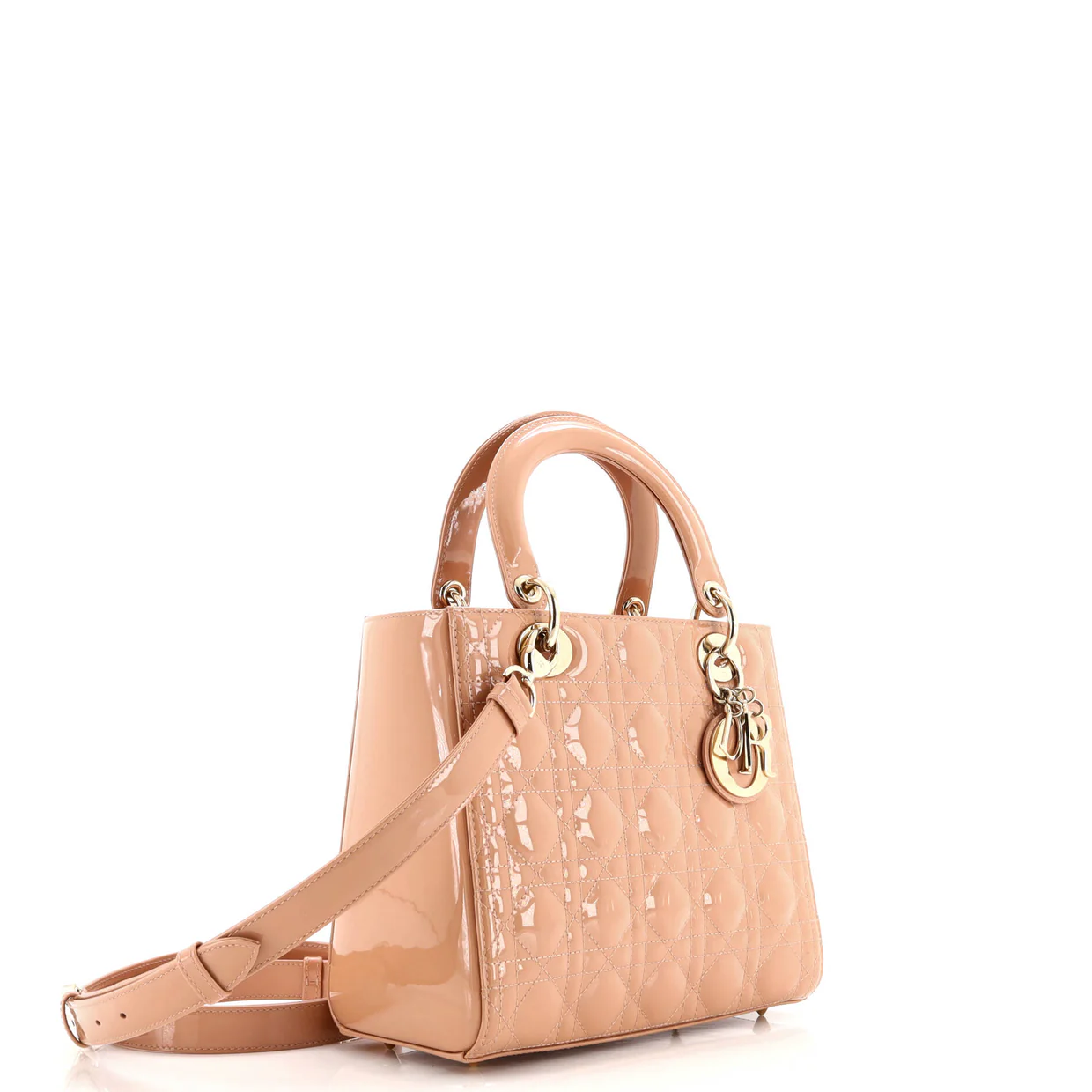 Lady Dior NM Bag Cannage Quilt Patent Medium - Deep Luxury