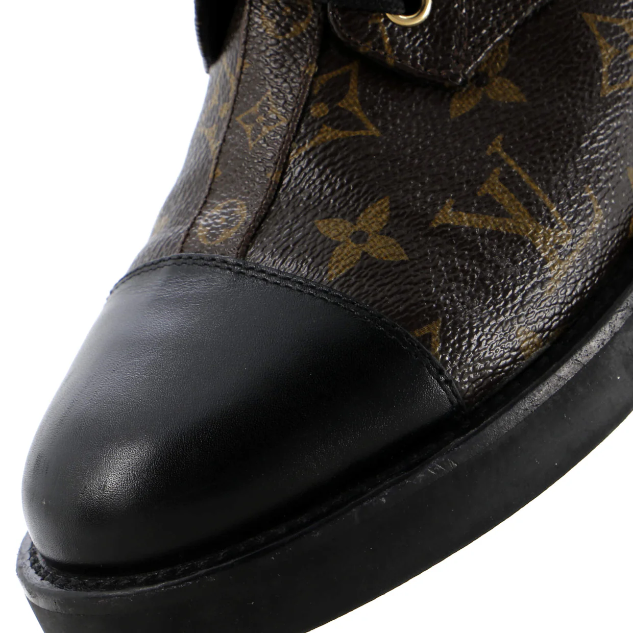 Women's Wonderland Flat Ranger Boots Monogram Canvas and Leather - Deep Luxury