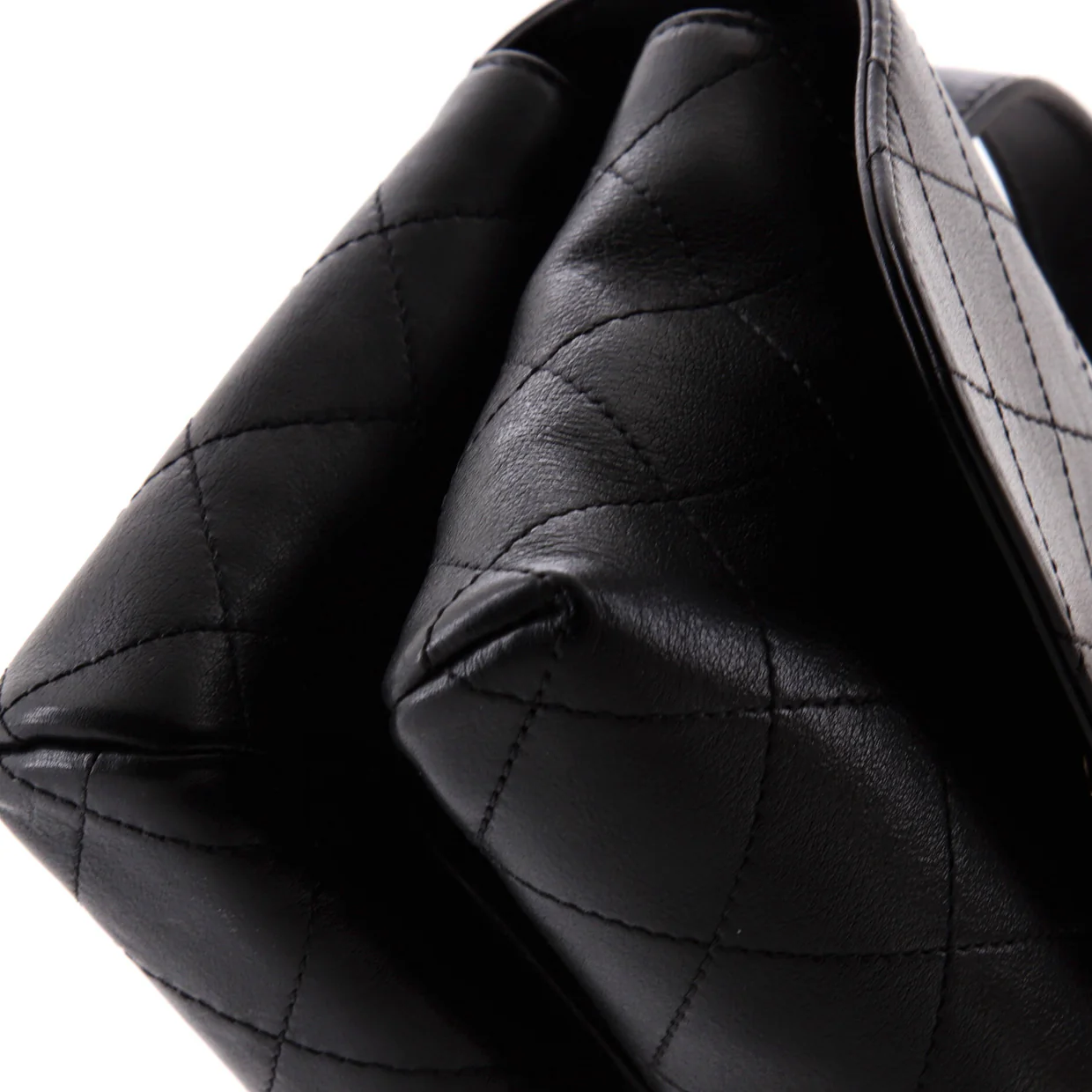 CC Double Pocket Top Handle Bag Stitched Calfskin Small - Deep Luxury