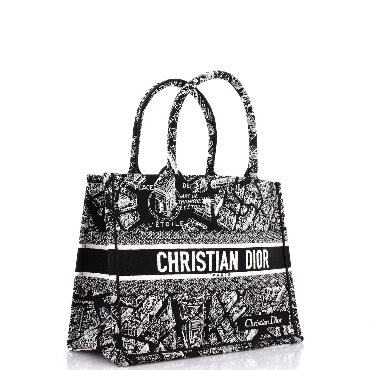 Book Tote Embroidered Canvas Medium - Deep Luxury