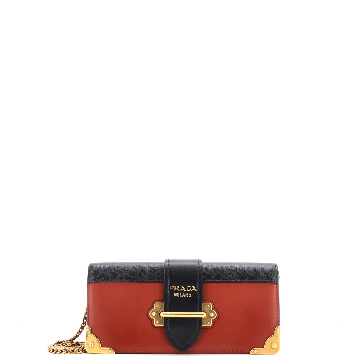 Cahier Chain Clutch City Calf and Saffiano - Deep Luxury