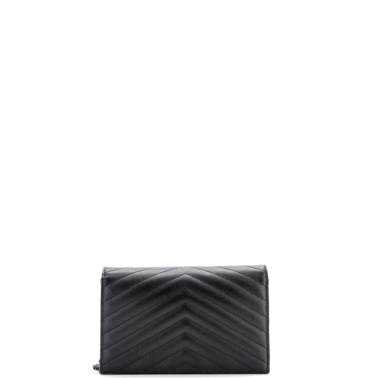 Classic Monogram Wallet on Chain Matelasse Chevron Leather Small - Deep Luxury