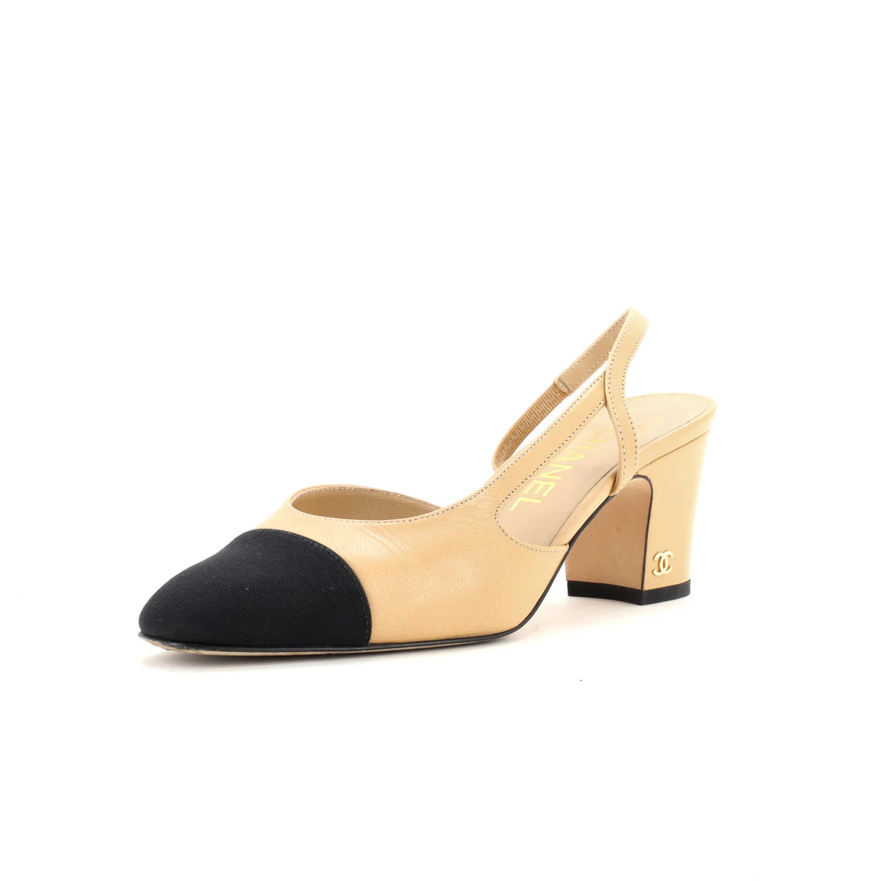 Women’s Cap Toe Slingback Pumps Leather with Grosgrain - Deep Luxury
