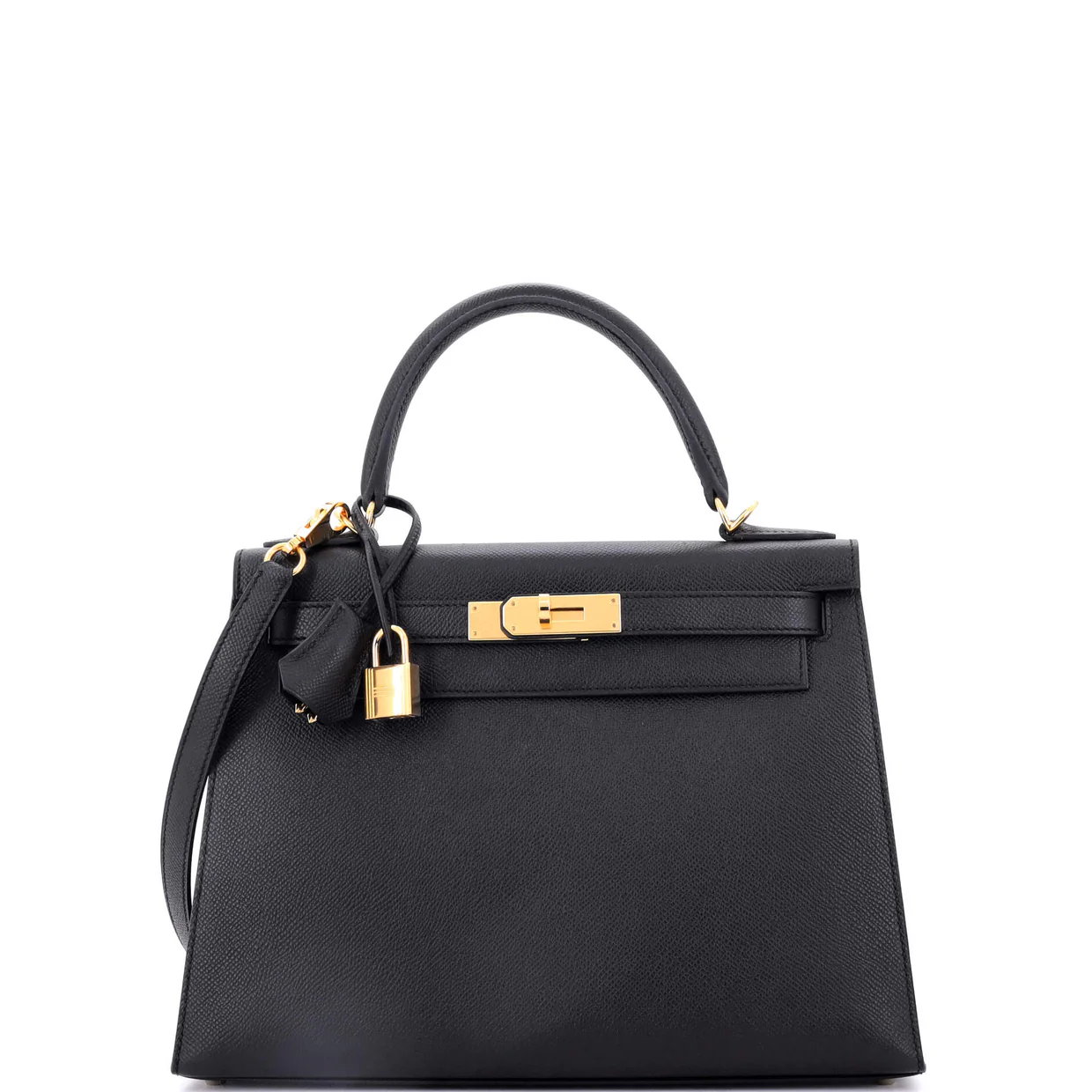 Kelly Handbag Noir Epsom with Gold Hardware 28 - Deep Luxury