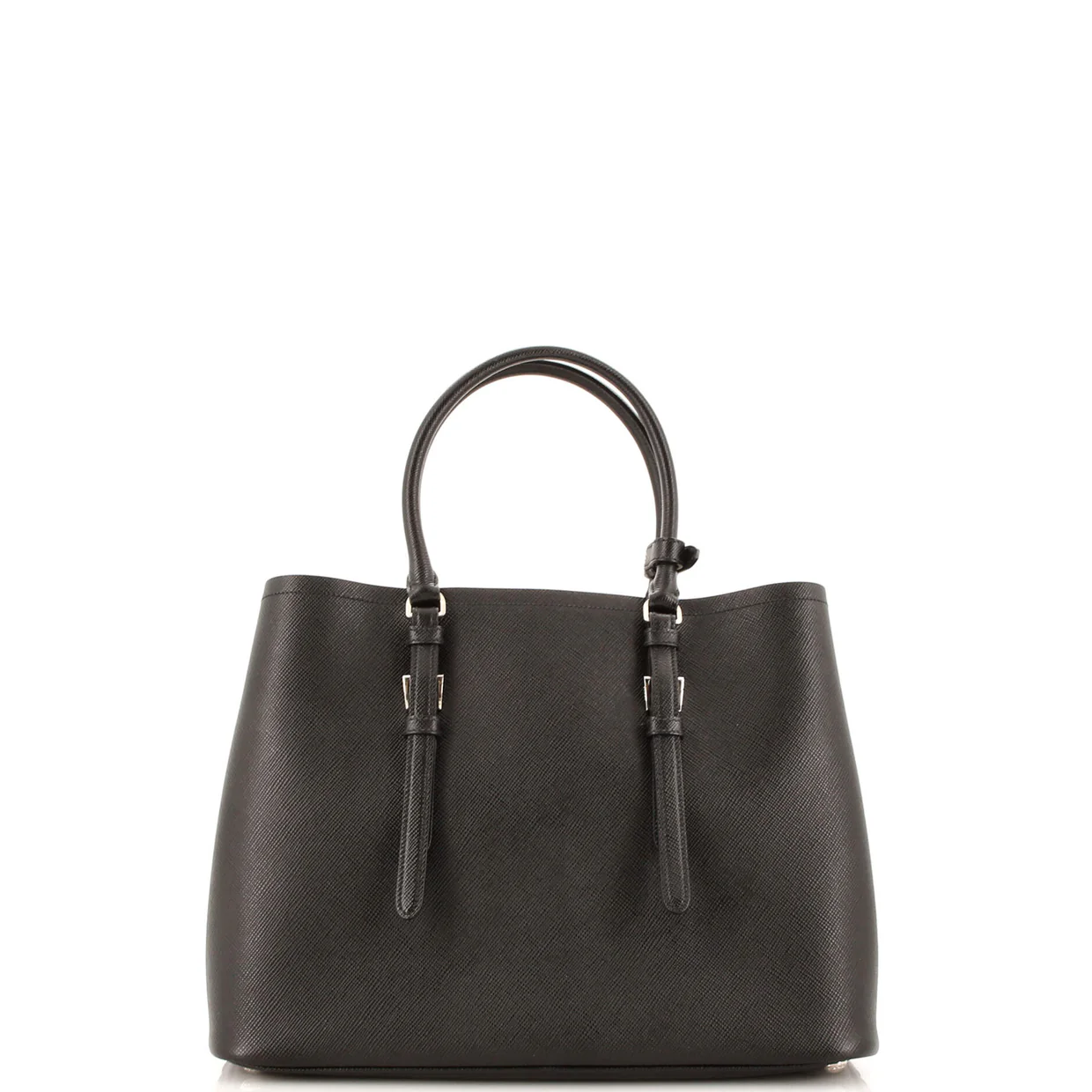 Belted Strap Cuir Double Tote Saffiano Leather Medium - Deep Luxury