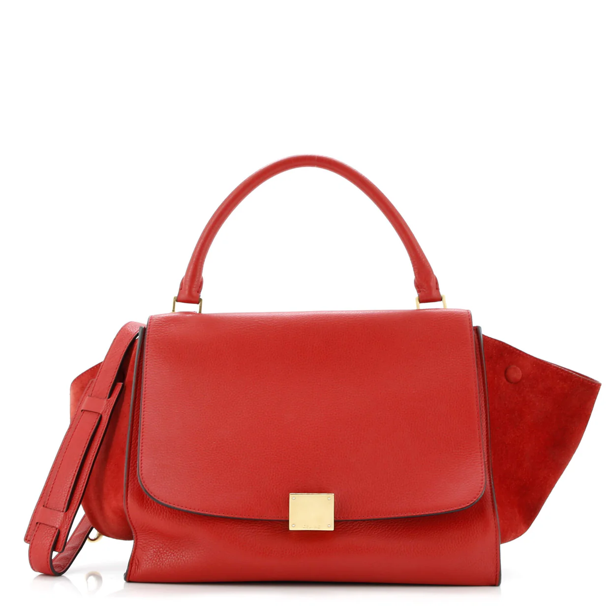 Trapeze Bag Leather with Suede Medium - Deep Luxury