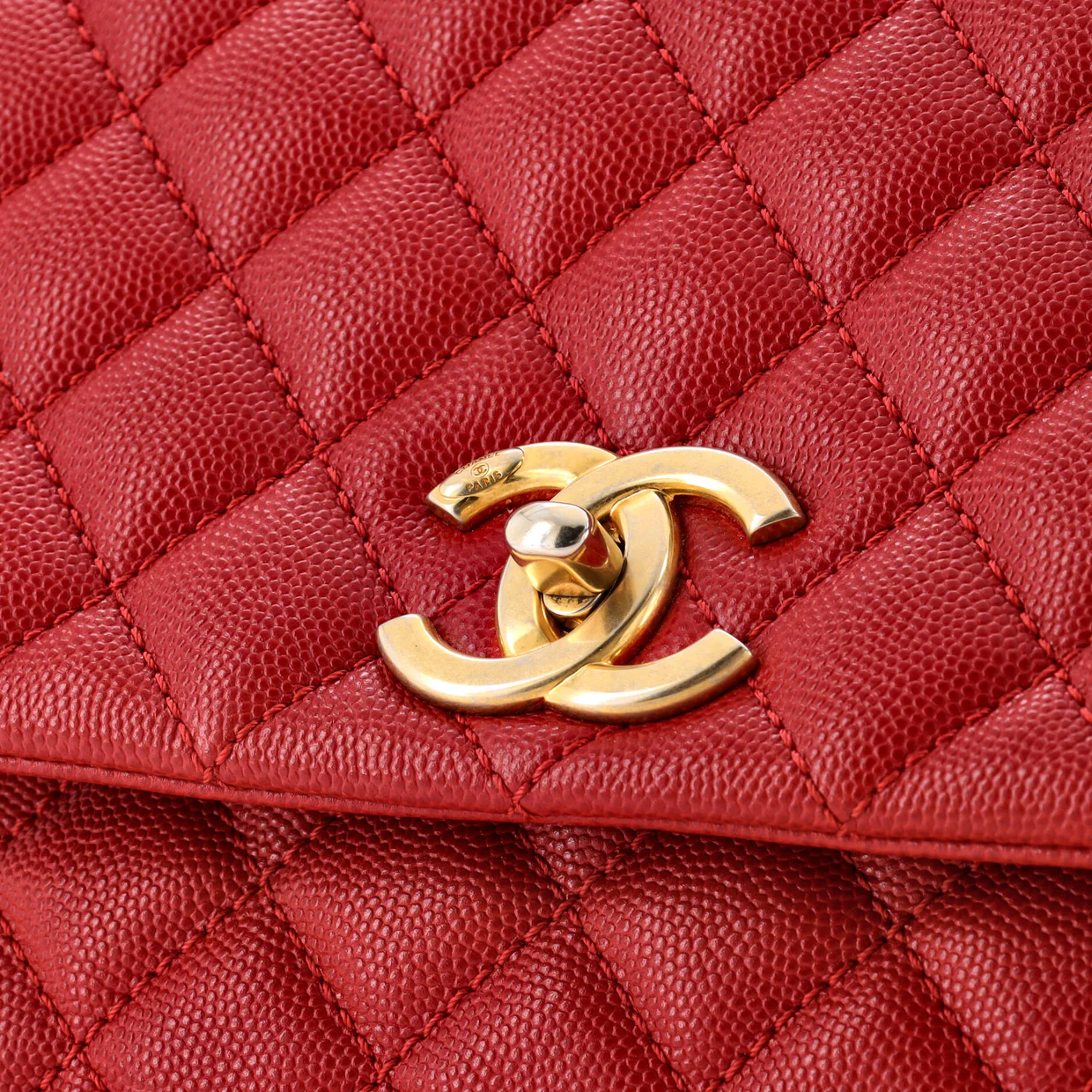 Coco Top Handle Bag Quilted Caviar Small - Deep Luxury