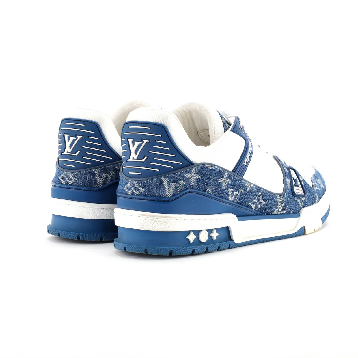 Men's LV Trainer Sneakers Monogram Empreinte Leather and Monogram Denim - Deep Luxury