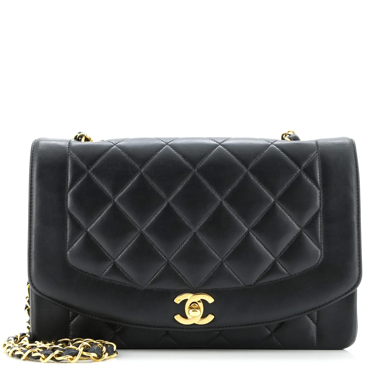 Vintage Diana Flap Bag Quilted Lambskin Medium - Deep Luxury