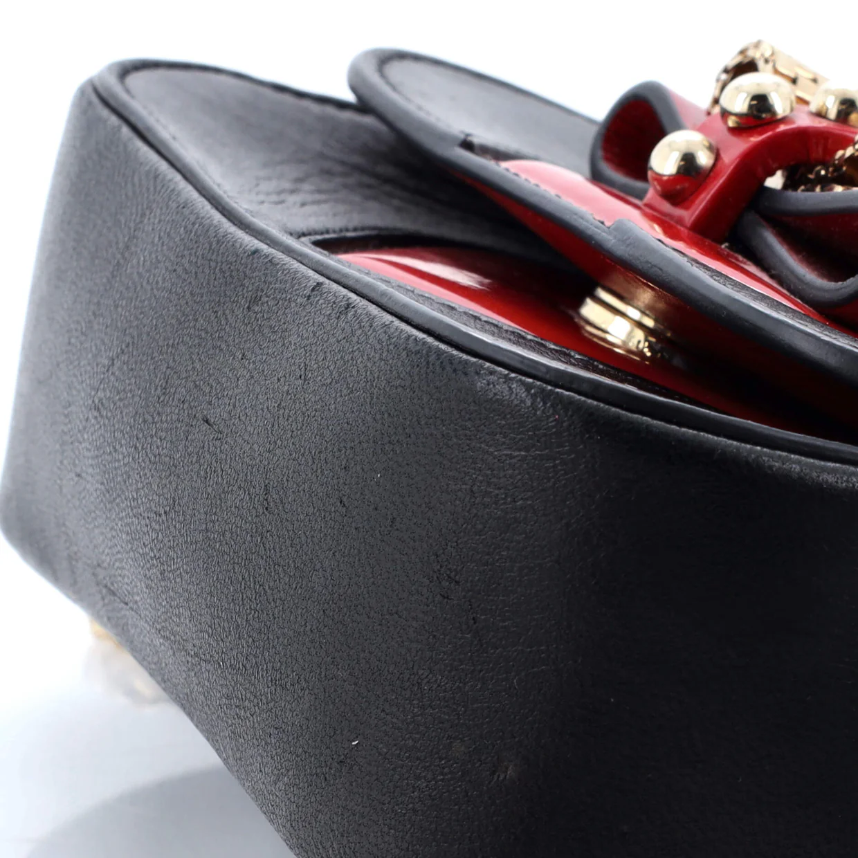 Sweet Charity Crossbody Bag Leather with Patent Mini - Deep Luxury