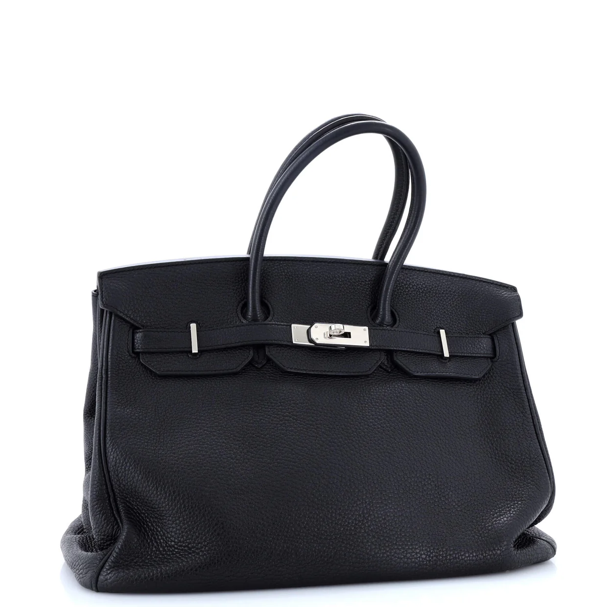 Birkin Handbag Noir Clemence with Palladium Hardware 35 - Deep Luxury