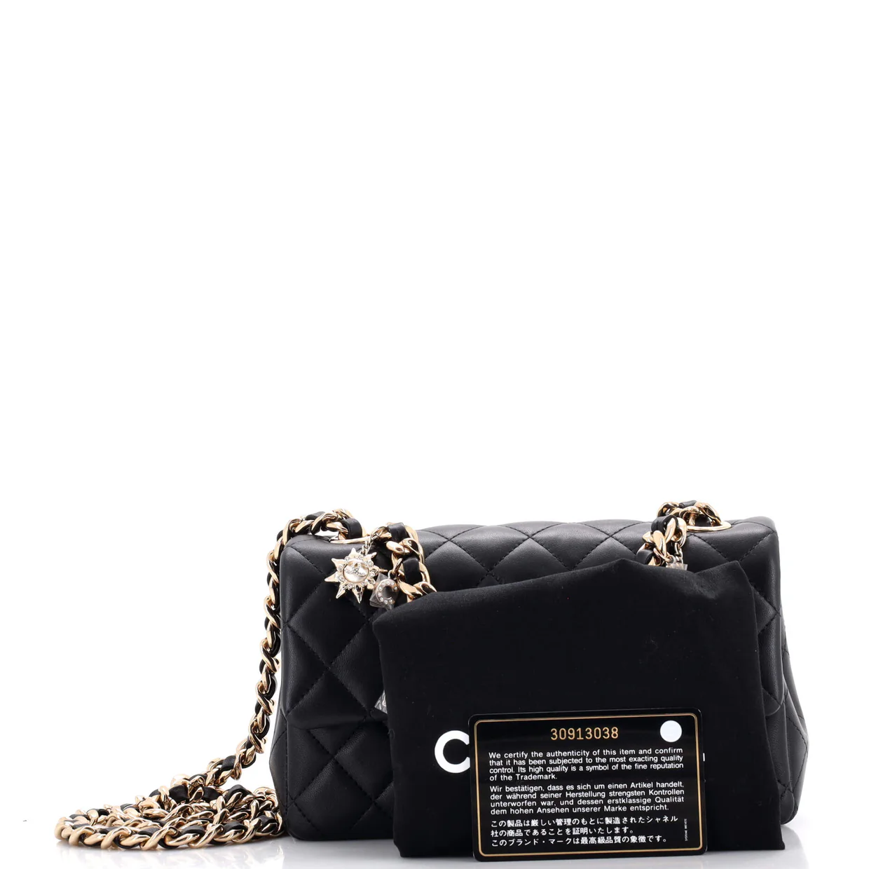 Coco Charms Classic Single Flap Bag Quilted Lambskin Mini - Deep Luxury