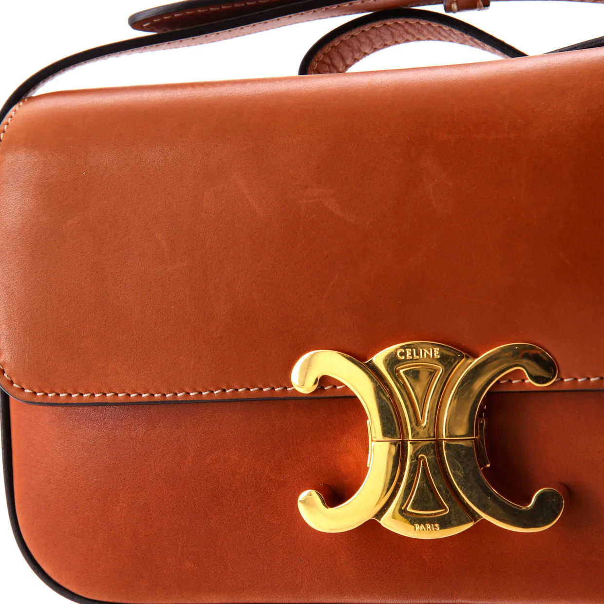 Triomphe East-West Shoulder Bag Smooth Calfskin - Deep Luxury