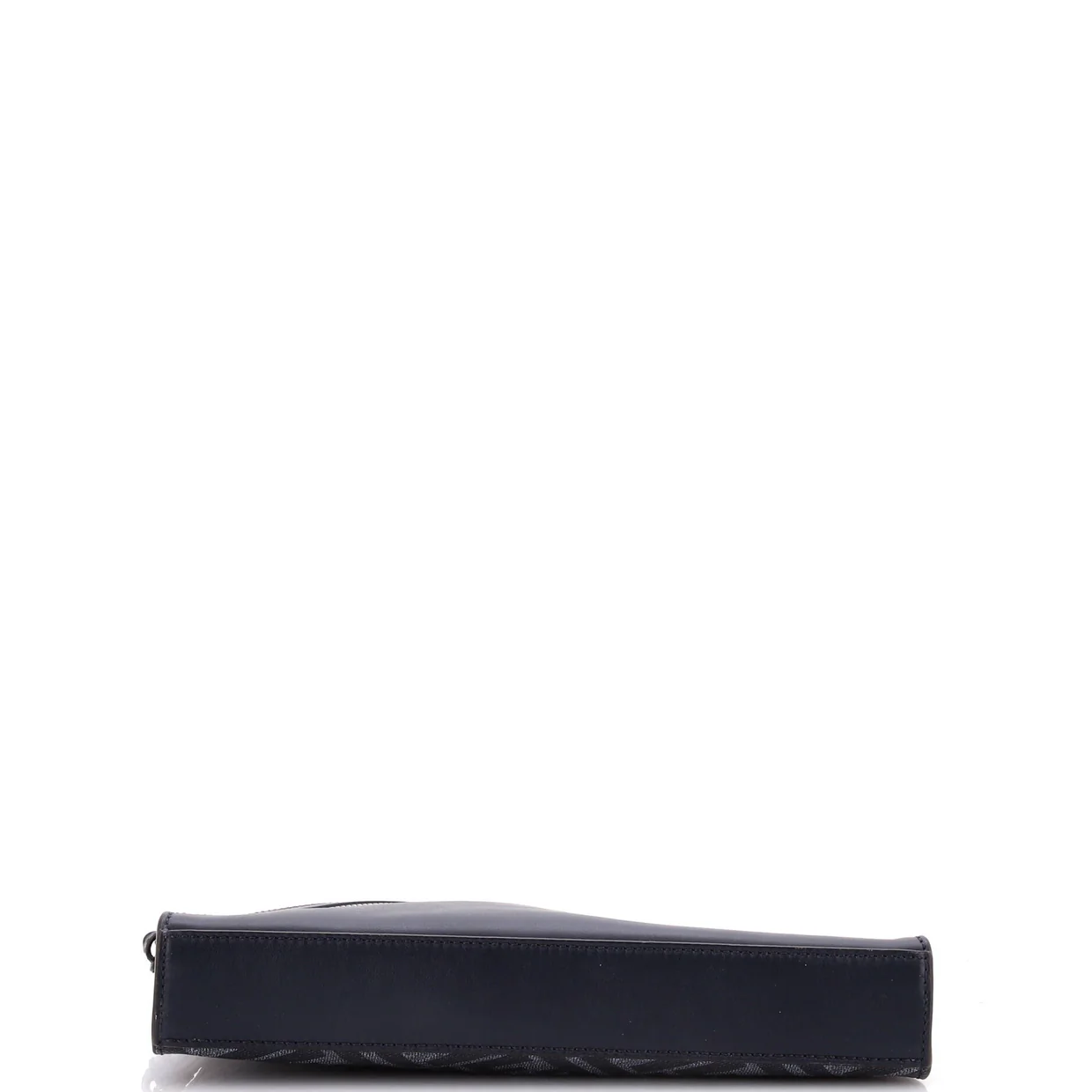 Zip Flat Wristlet Pouch Zucca Coated Canvas and Leather Medium - Deep Luxury