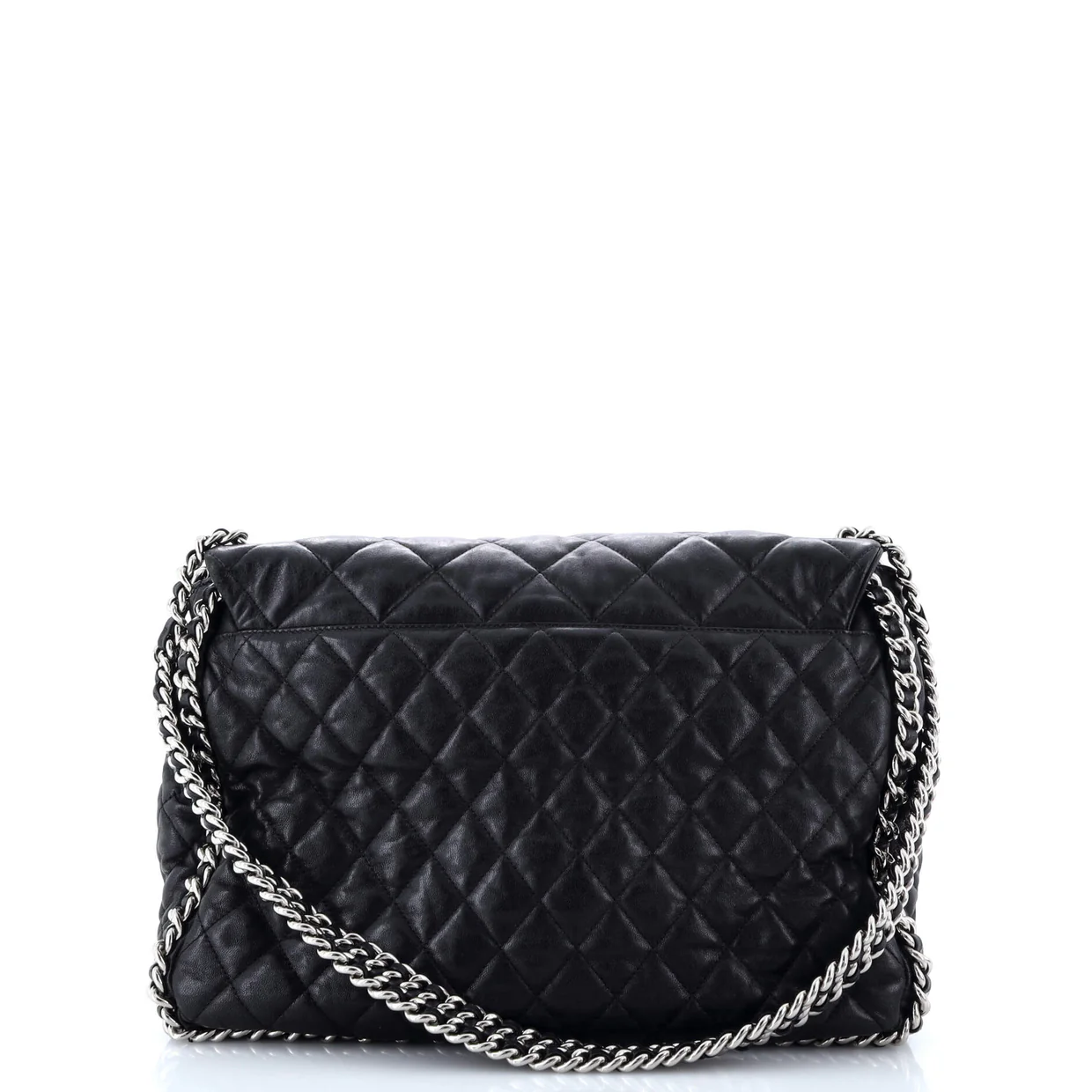 Chain Around Flap Bag Quilted Leather Maxi - Deep Luxury