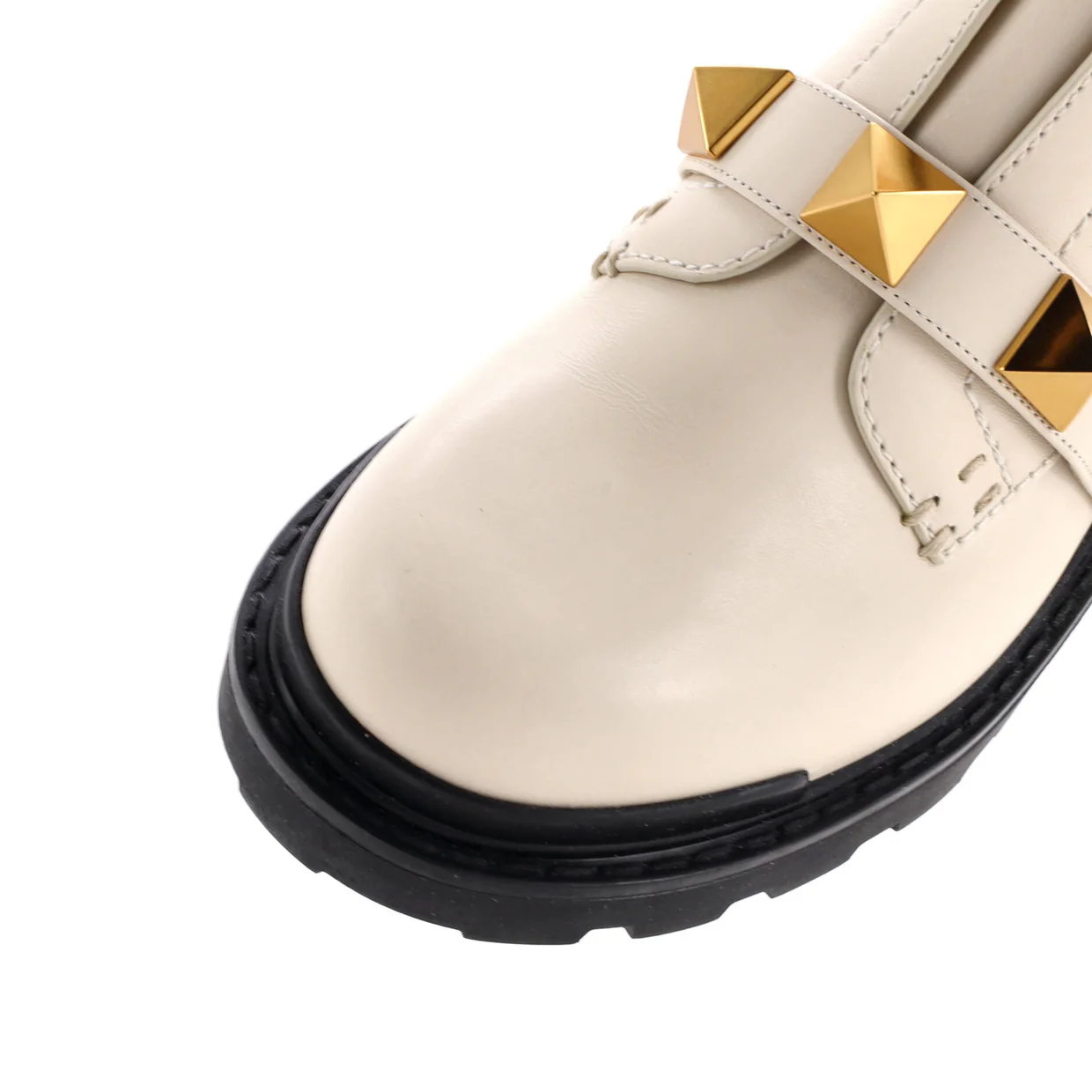 Women's Roman Stud Combat Ankle Boots Leather - Deep Luxury