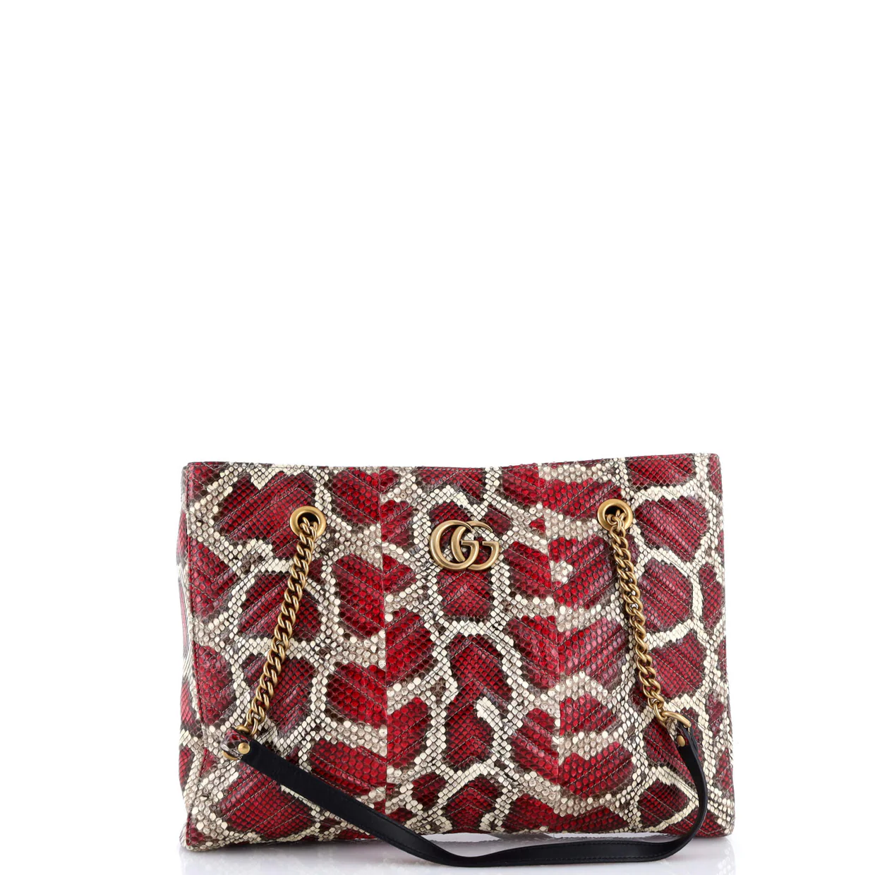 GG Marmont Zip Tote Matelasse Python Medium - Deep Luxury