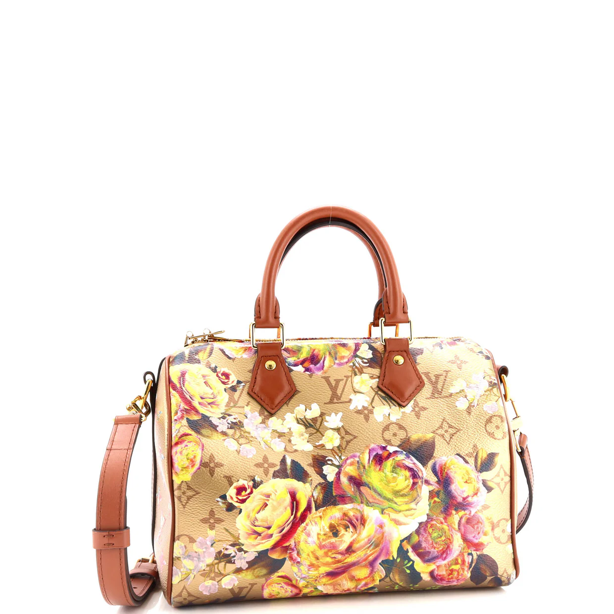 Speedy Bandouliere Bag Limited Edition Flowers Monogram Canvas 25 - Deep Luxury
