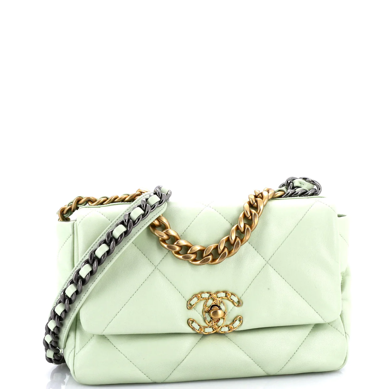 19 Flap Bag Quilted Leather Medium - Deep Luxury