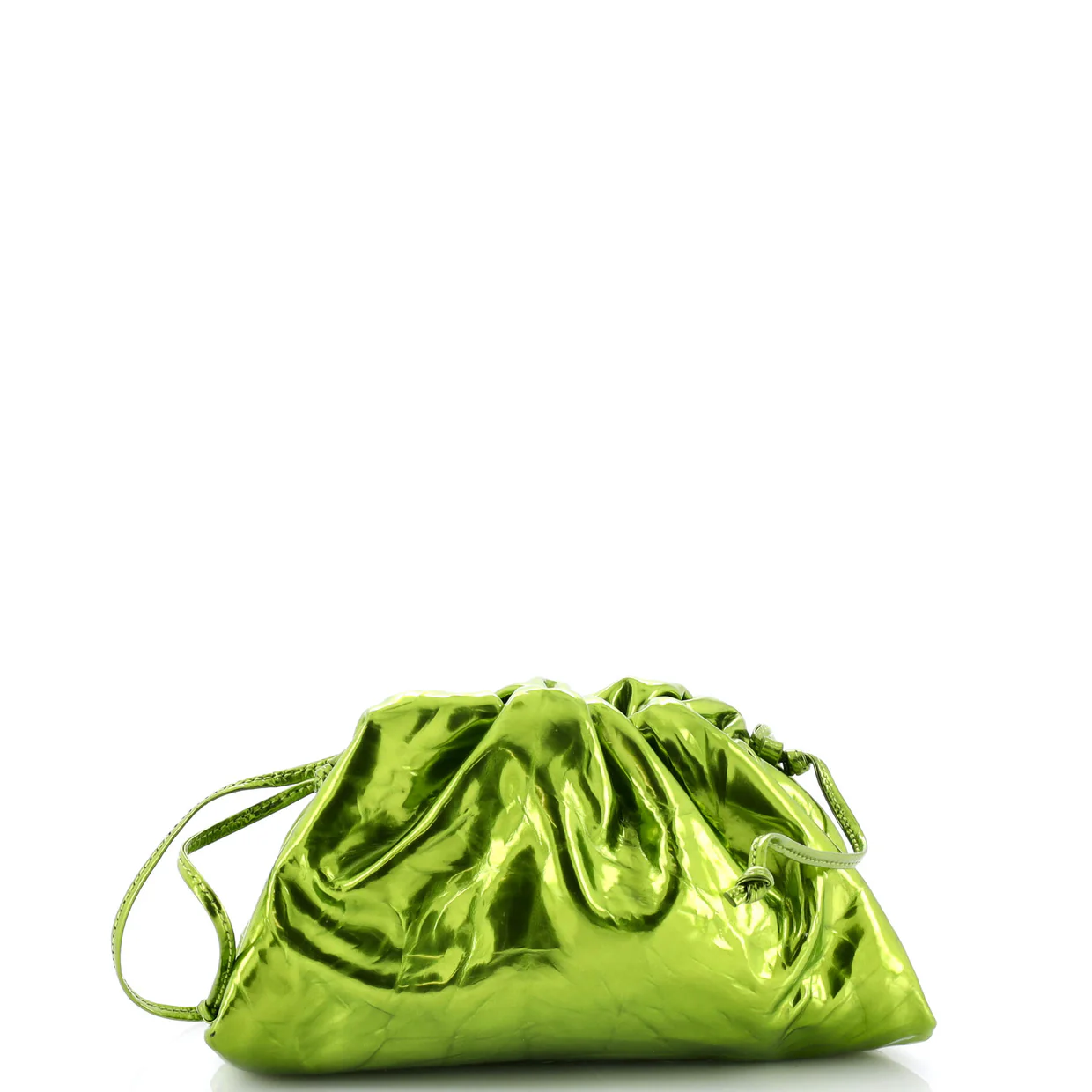 The Pouch Crinkled Metallic Leather Mini - Deep Luxury