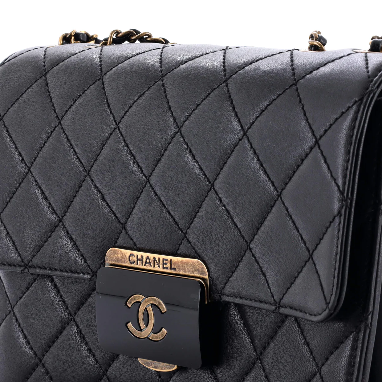Beauty Lock Flap Bag Quilted Sheepskin Small - Deep Luxury