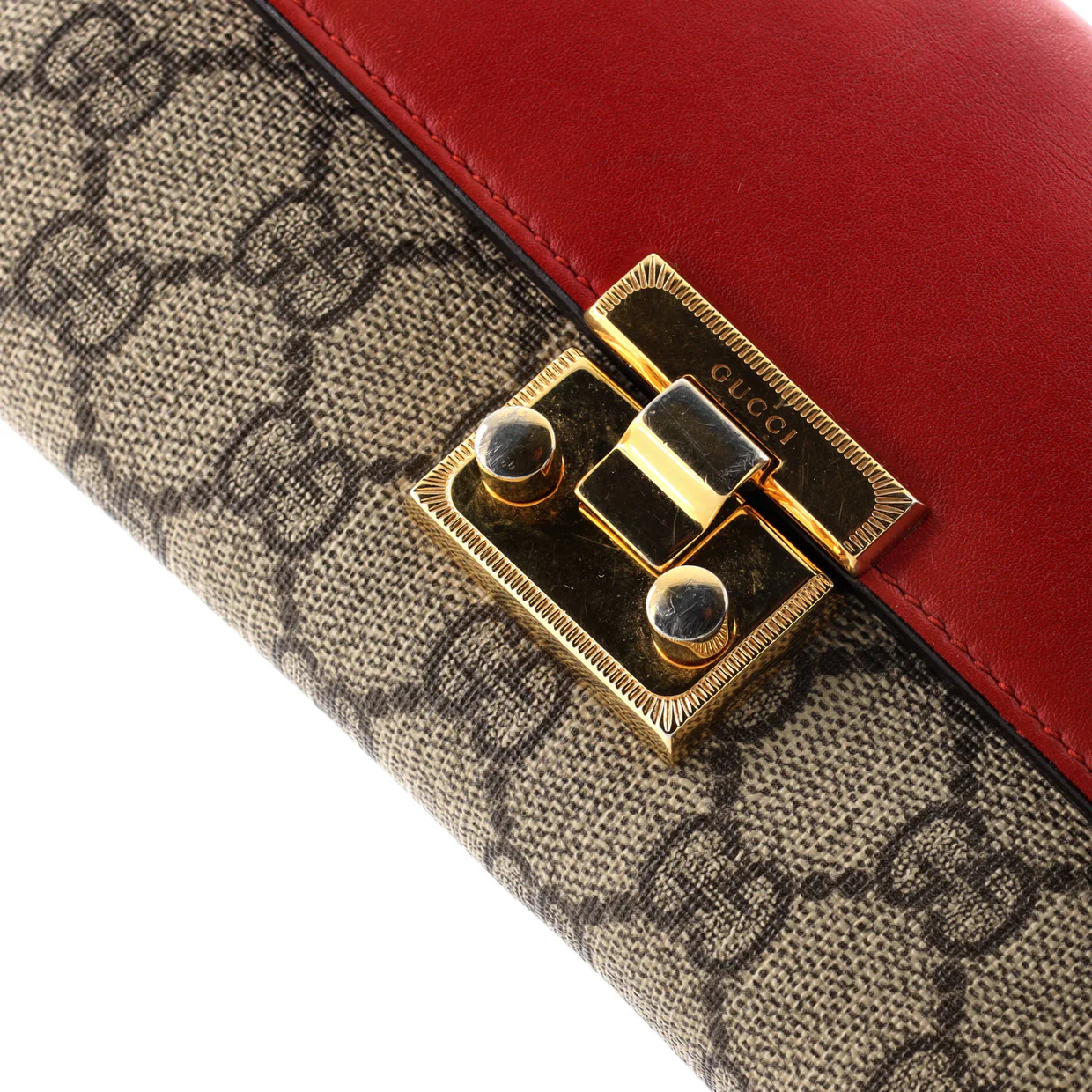 Padlock Continental Chain Wallet GG Coated Canvas and Leather Long - Deep Luxury