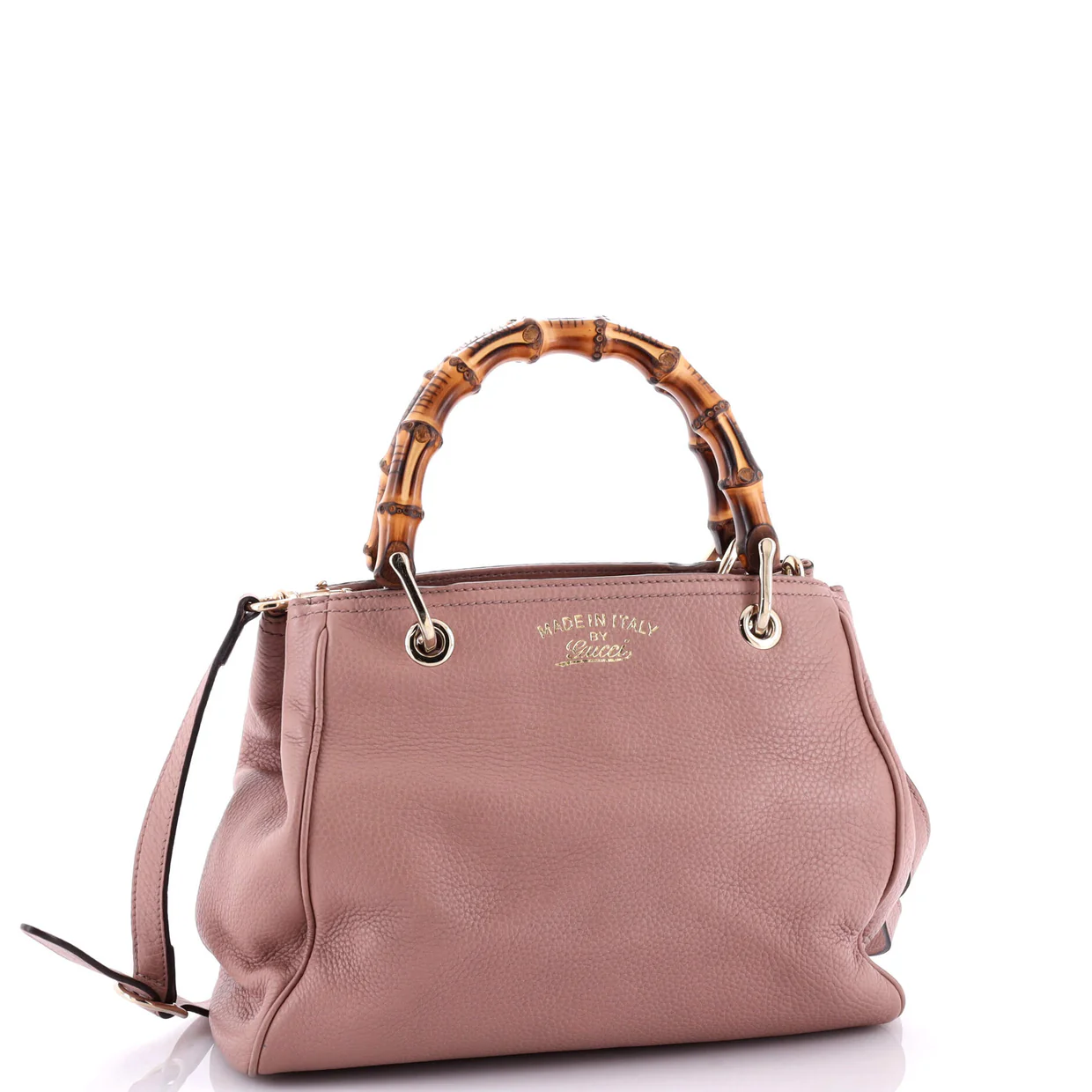 Bamboo Shopper Tote Leather Small - Deep Luxury