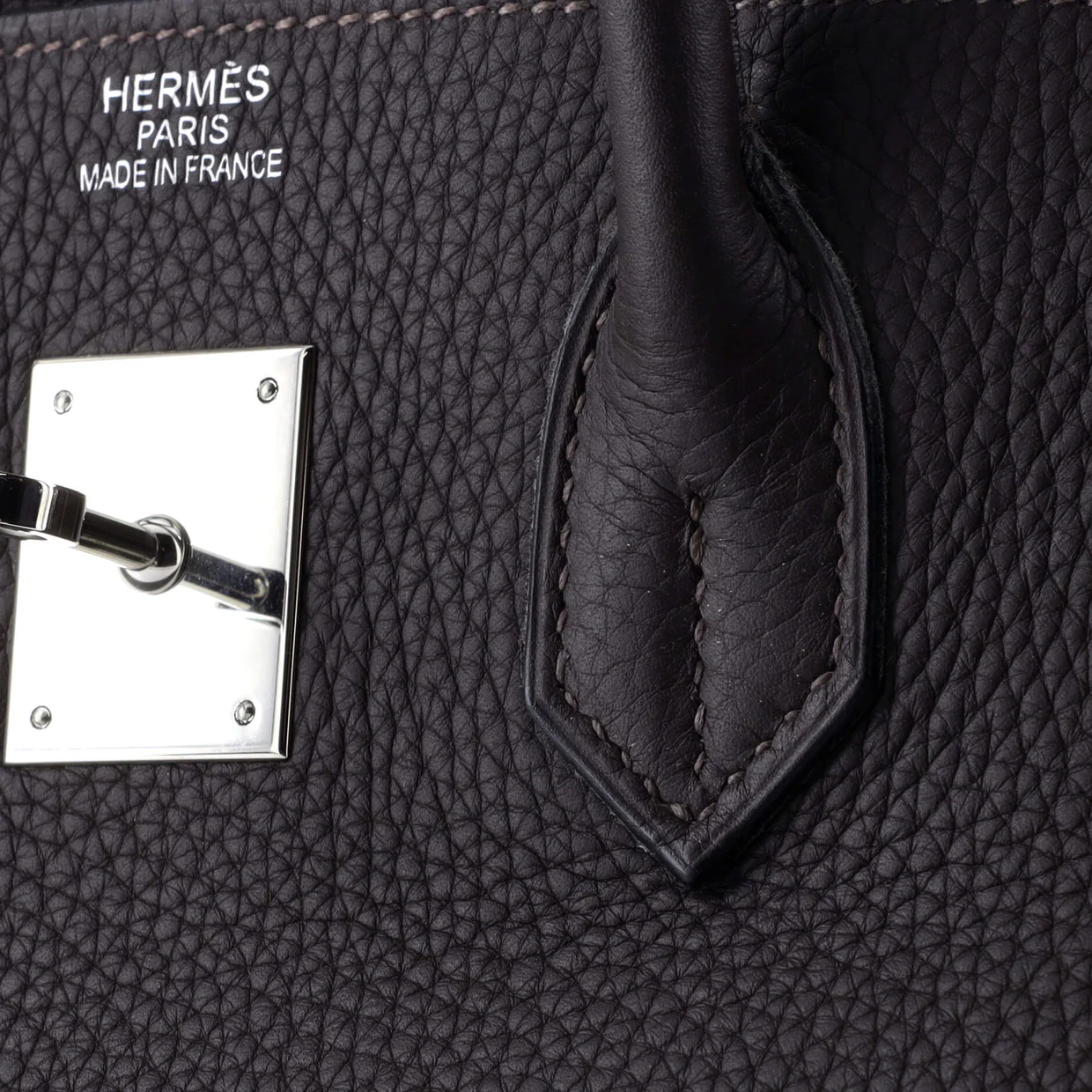Birkin Handbag Chocolat Clemence with Palladium Hardware 35 - Deep Luxury