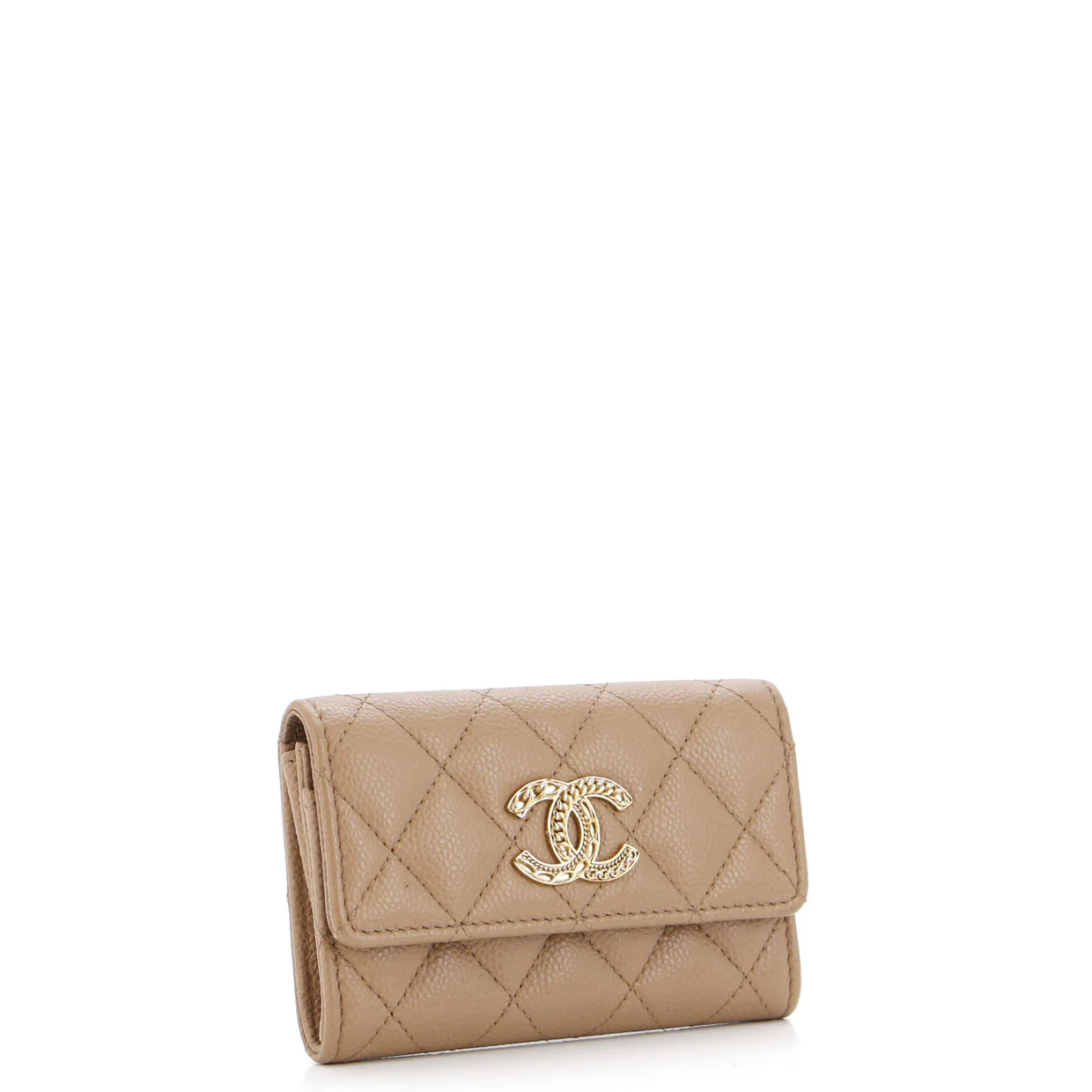 Textured CC Flap Card Case Quilted Caviar - Deep Luxury