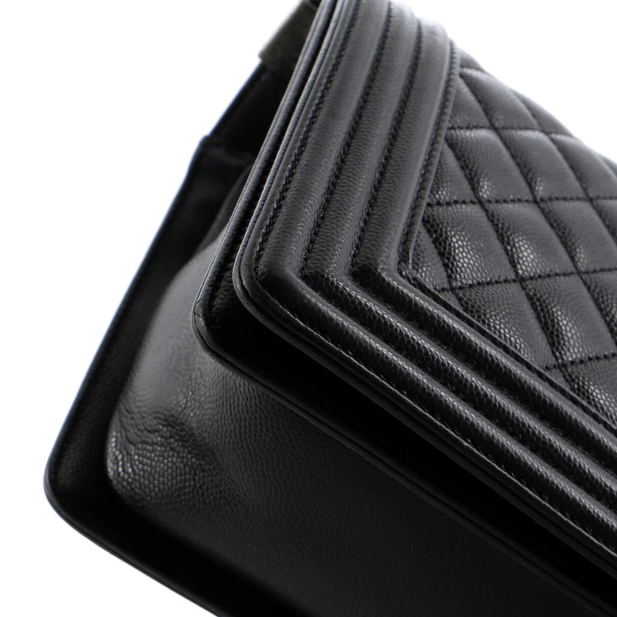 Boy Flap Bag Quilted Caviar Old Medium - Deep Luxury