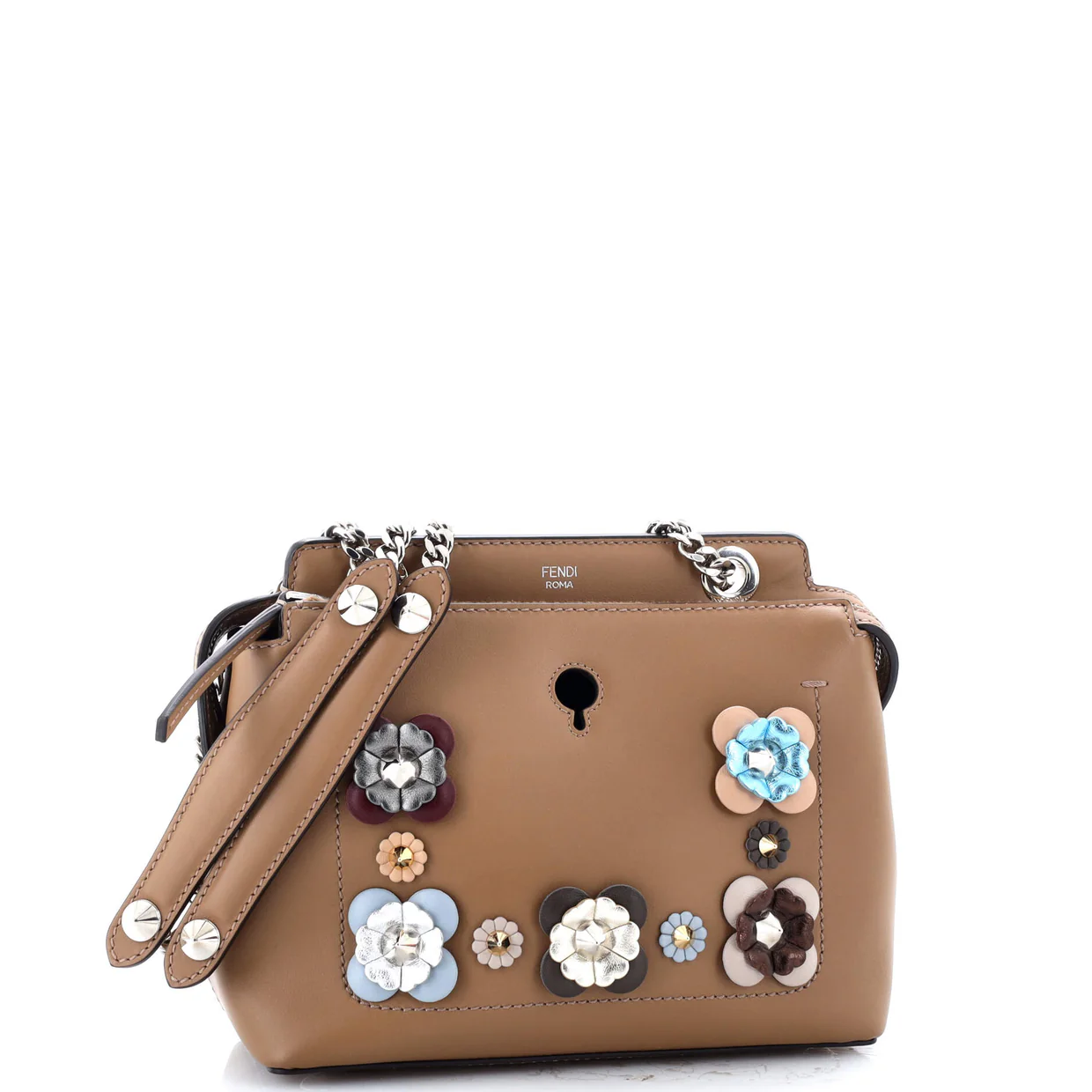 Flowerland DotCom Convertible Satchel Embellished Leather Medium - Deep Luxury