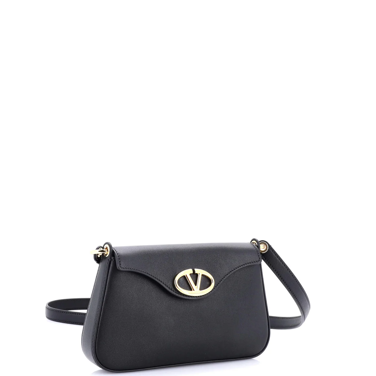 VLogo Bold Flap Shoulder Bag Leather Mini - Deep Luxury