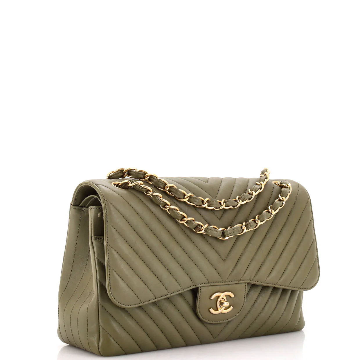 Classic Double Flap Bag Chevron Lambskin Jumbo - Deep Luxury