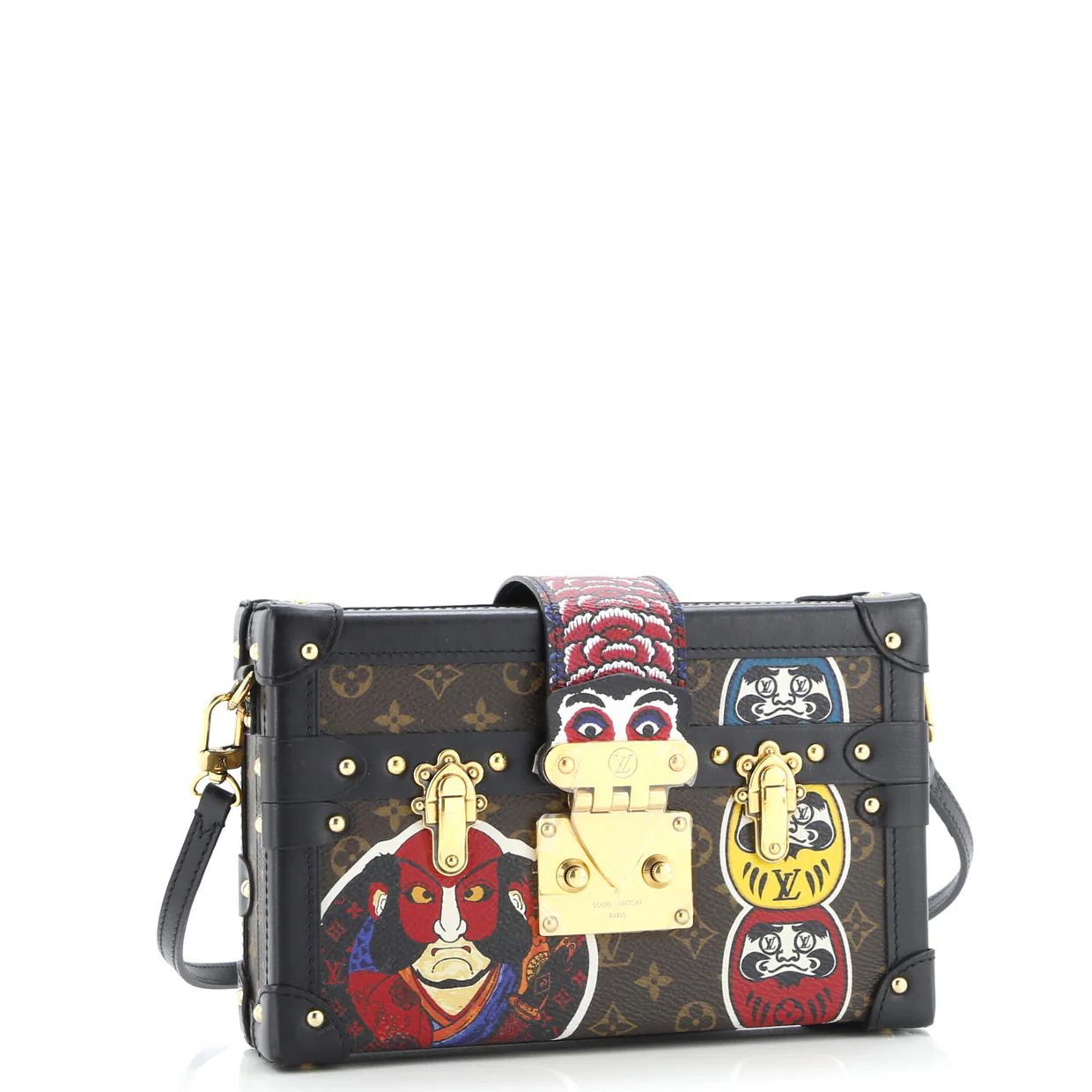 Petite Malle Handbag Limited Edition Kabuki Monogram Canvas - Deep Luxury