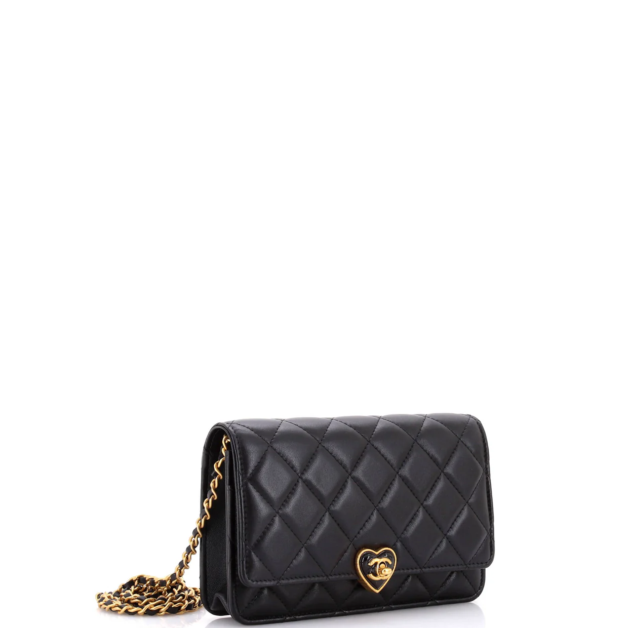 Coco Love CC Heart Wallet on Chain Quilted Lambskin - Deep Luxury