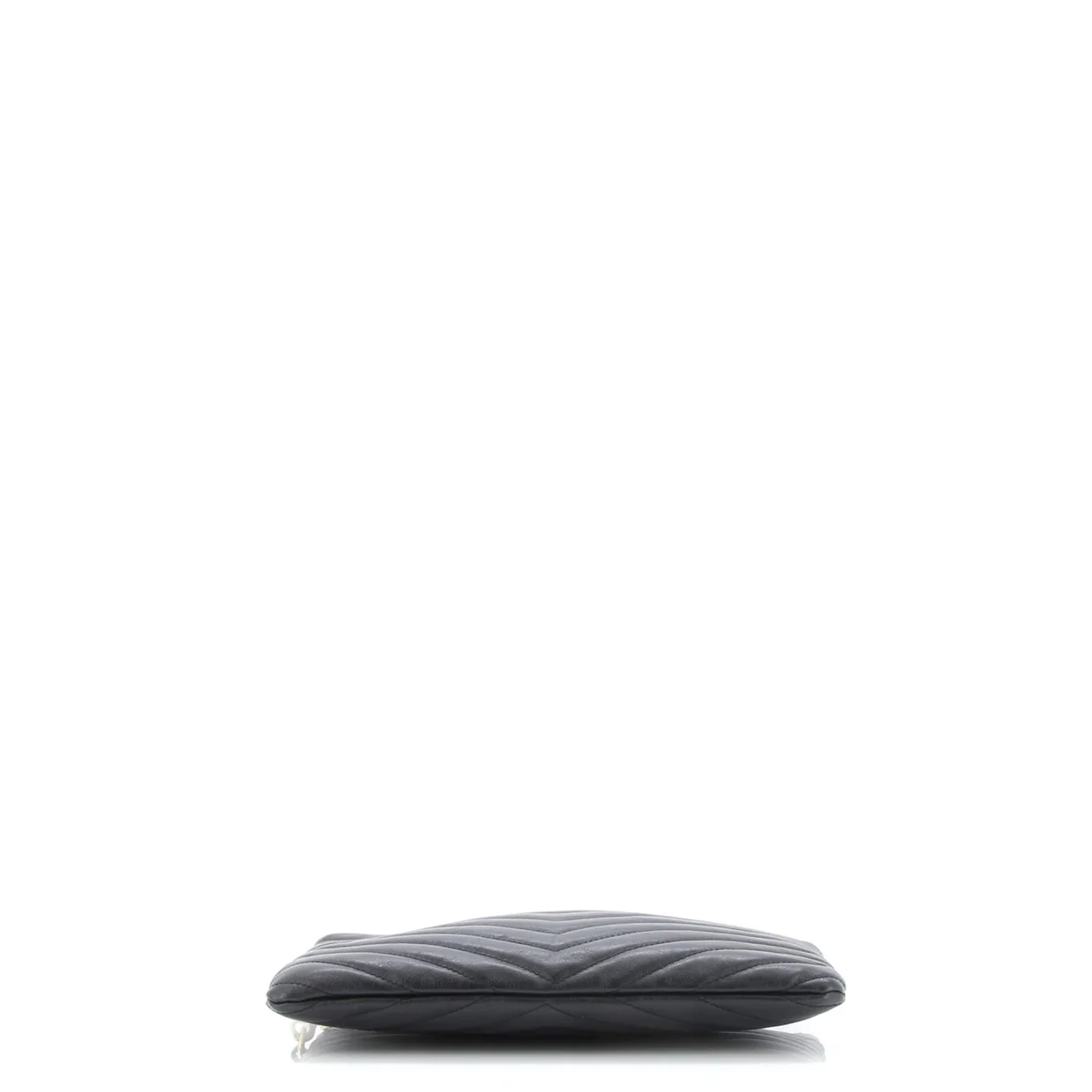 Classic Monogram Wristlet Pouch Matelasse Chevron Leather Small - Deep Luxury